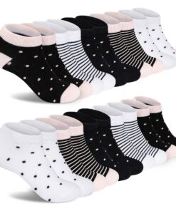 Chaussettes FALARY Femme 39-42 Lot de 10 Paires Rayées et Ponctuées OEKO-TEX_standard_100 Basses