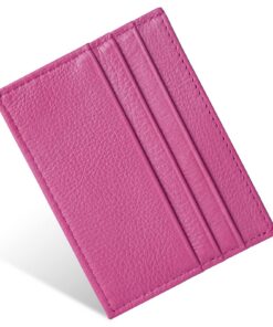 URAQT Porte-Cartes en Cuir Ultra-Mince pour Homme et Femme, Portefeuille en Cuir Mince et Pratique pour Banque et Voyage