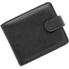 LUFFLOK Portefeuille en Cuir Noir pour Hommes et Femmes | Monnaie Multifonctionnel à 2 Compartiments avec Boucle Fenêtre