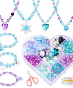 Hifot Bijoux Enfant Perle Kit Bricolage flocon de neige couronne princesse collier bracelet DIY