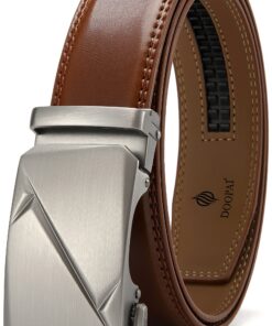 Ceinture DOOPAI réglable en cuir pour hommes avec boucle métale et cliquet