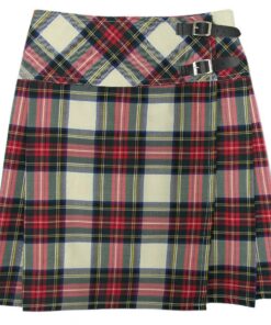 Tartanista Jupes plissées pour fille moderne avec motif tartan et lanières en cuir - Taille US 4-12 - Rouge