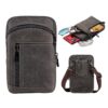 Hengwin Mini Sacs à Bandoulière Homme en Cuir Étui Téléphone Verticale pour iPhone 14 Pro Max 14 Plus 13 Pro Max 12 11 X