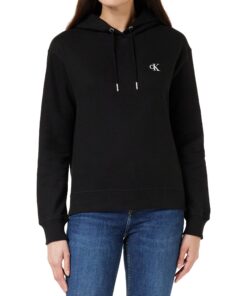 Calvin Klein Sweat-Shirt Femme CK Embroidery avec Capuche - StretchComfort Tech - Casual Look - S/M/L/XL