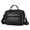 Sac Bandoulière Homme en Cuir Véritable pour Voyage et Travail - Grand Sacoche Homme avec Protection Ipad 11 Pouces