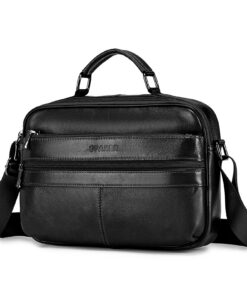 Sac Bandoulière Homme en Cuir Véritable pour Voyage et Travail - Grand Sacoche Homme avec Protection Ipad 11 Pouces