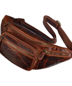 STILORD Caspar Grand Sac Banane en Cuir Véritable – Sac Ceinture Vintage pour Homme & Femme – Ideale pour Jogging, Festi