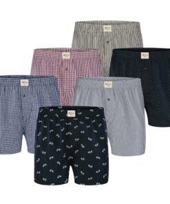 Phil & Co. Berlin Lot de 6 boxers pour homme Web Classic - Grande taille L - Confort et style en coton épais - Taille L