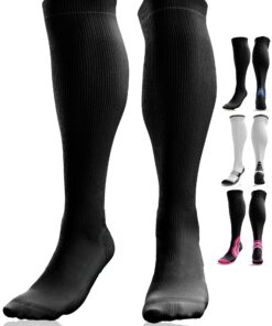 Chaussettes de compression AZengear Classe 2 Femme et Homme 20-30mmHg, circulation veines enflées varices, running, voya