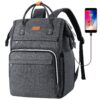 Sac à dos pour ordinateur portable 15,6 Pouces, sac à dos femme avec port USB et sécurité RFID pour études et voyage(Gri
