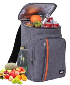 Sac à Dos Isotherme 22 l Gris - Grand Sac Isotherme Étanche - Sac À Dos Camping Pique-Nique - Ultra Léger - pour Hommes