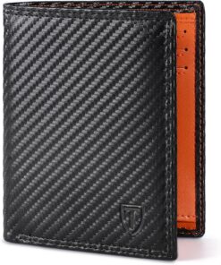 TEEHON Classique Portefeuille Homme en Cuir Véritable Sécurisé contre RFID/NFC Noir