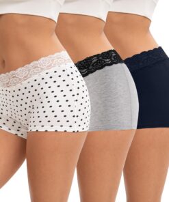 Boxer coton dentelle femme court lot de 3 OEKO-TEX STANDARD 100
