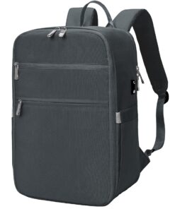 RuoSien Baggage Cabine 40x20x25 pour Voyage en Avion - Sac à Dos Ryanair Anti Vol Homme Femme (Gris foncé)