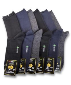 Socks Milano Lucchetti - Lot de 6 paires de chaussettes en coton chaud pour homme, fabriquées en Italie, sans élastique,