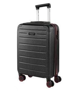 JASLEN Valise Cabine Rigide Légère à Roulette pour Voyage en Avion Bagage de Taille Compacte Idéal Noir