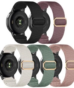Bracelets GarminCompatible en Tissu Nylon Venu, Homme et Femme, Lot de 5, 20 mm