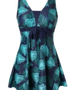 Ecupper Maillot de Bain Rétro pour Femme - Contrôle du Ventre Push Up - Col en V