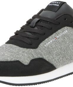 Tommy Hilfiger Homme Baskets De Running Fonctionnelles Pour Course En Ville 40 EU Noir