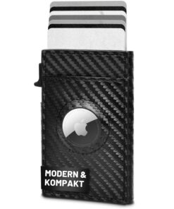 GenTo® SLIMLET Push AIR - Portefeuille Mince Homme Femmes - Support Apple AIRTAG Protection RFID NFC