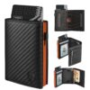 TEEHON Portefeuille Homme en Fibre de Carbone Magnétique avec Blocage RFID pour Homme - Porte Carte avec Compartiment à