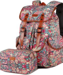 Sac à dos Baosha Grandes femmes pour ordinateur portable 15.6 pouces Collège École Voyage Randonnée avec Trousse de toil