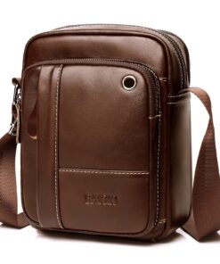 Sac à bandoulière BAIGIO en cuir véritel pour hommes sac portable d'affaires etvoyage avec étui pour iPad