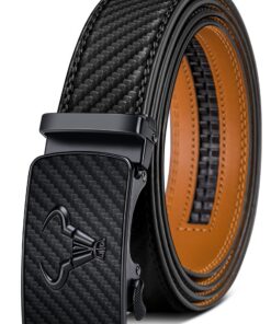 KEMISANT Ceinture Automatique Homme, Robuste et Ajustable en Cuir pour Robes de Costume, Largeur 35mm - Taille Ajustable