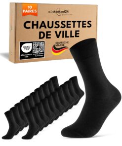 Chaussettes sockenkauf24 Homme Femme Coton Confortable Respirantes OEKO-TEX STANDARD 10 Paires