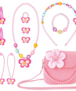Sac à main MoonSing Bijoux Enfants Fille Arc-en-Ciel Set Cadeaux de fête Petites Filles