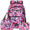 Sac à Dos 3 en 1 pour Enfants et Adultes, Sac Scolaire et de Voyage avec Lunchbox et Trousse à Crayons, Sac à Dos Multi-