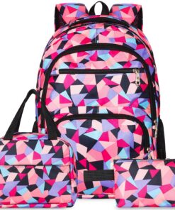 Sac à Dos 3 en 1 pour Enfants et Adultes, Sac Scolaire et de Voyage avec Lunchbox et Trousse à Crayons, Sac à Dos Multi-