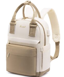 LOVEVOOK Petits Sacs à Dos pour Femmes Chic et Légers, Sac à Dos Antivol et Imperméable Kaki Beige pour Voyage et Loisir