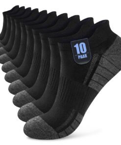 Chaussettes Basses Effeat Unisexe Noir Blanc Gris - Respirantes - Antidérapantes - OEKO-TEX - 10 Paires Homme Femme