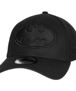 New Era Batman Symbole Noir sur Noir 39Thirty Bonnet Ajusté pour Adolescents en Sortie de Jeu