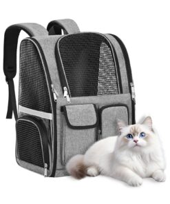 Sac à Dos Respirant pour Chat - Grande Capacité - Fermetures Éclair - BretellesComfortables - Sac Idéal pour les Sorties