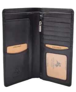 Portefeuille House Of Leather Hol120 Noir Homme|M|Décontracté à Deux Volets Véritable Cuir Fonctionnel
