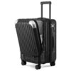 Valise Cabine Extensible 4 Roulettes Doubles Pivotantes TSA Serrure 42L 55x37x25cm Noir