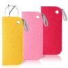 Étuis à Lunettes Hifot Doux 3 Pièce Feutre Voyage Portable Poche Solides et Pratiques pour Hommes et Femmes