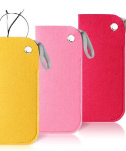 Étuis à Lunettes Hifot Doux 3 Pièce Feutre Voyage Portable Poche Solides et Pratiques pour Hommes et Femmes