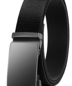 Ceinture Chaoren Homme Elastique Automatique Réglable pour Travail et Golf, Tissu Nylon Boucle à Cliquet, Largeur 35mm