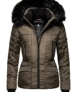 Veste d'hiver Navahoo Adele pour Dame en Fausse Fourrure Noire avec Capuche XS-XXL Veste d'hiver Navahoo Adele Dame Capu