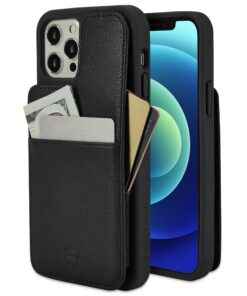 Vaultskin iPhone 14 Pro ETON en cuir minimaliste noir pour homme femme