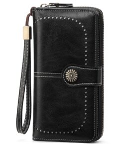 GOIACII Portefeuille pour Femmes en Cuir Grande Capacité Porte-Monnaie RFID avec Blocage 13 Emplacements pour Cartes et