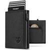 Portefeuille TENBST Homme Magnétique en Cuir Noir pour 10 Cartes avec Blocage RFID & Compartiments Spéciaux