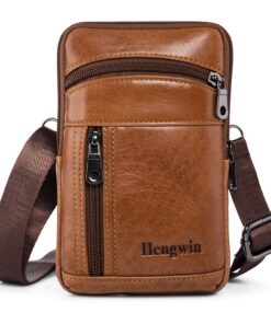 Étui en Cuir pour Téléphone Holster Sport Homme, Mini Sacs à Bandoulière pour iPhone 14 Pro Max 13 Pro 12 11 XR SE Samsu