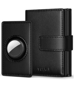 VULKIT Sac Portefeuille Homme à 3 Couches avec Étui AirTag Sécurisé, Fermeture Magnétique Sûre, Capacité 10 à 14 Cartes