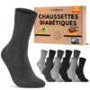 Chaussettes Diabétiques Coton Lot de 10 Paires Homme Femme sans Elastique & sans Couture OEKO-TEX STANDARD 100