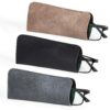 Étui Hifot Lunettes Souple 3 Pièces PU Cuir Boitier Femmes Hommes Enfants Lecture Sac