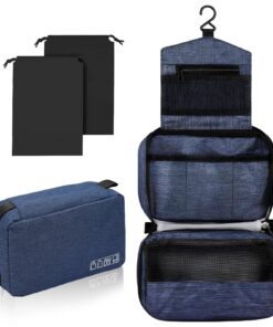 Trousse de Toilette Aucuu Grande et Organisatrice pour Homme et Femme | Imperméable et Pliable avec Crochets | Sac Cosmé
